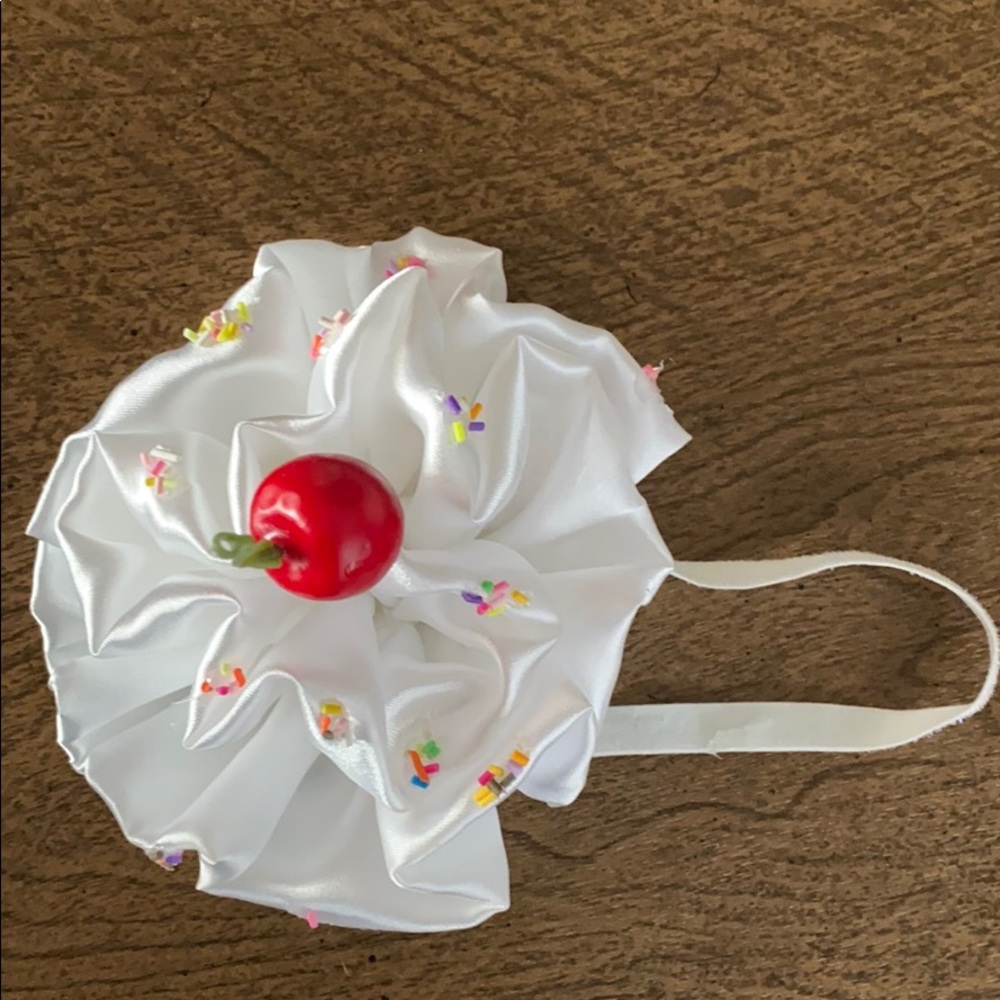 Whip cream with cherry on top baby headband